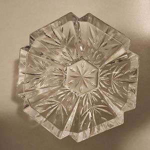 Crystal, heavy 24% German leaded glass candy dish, vintage
